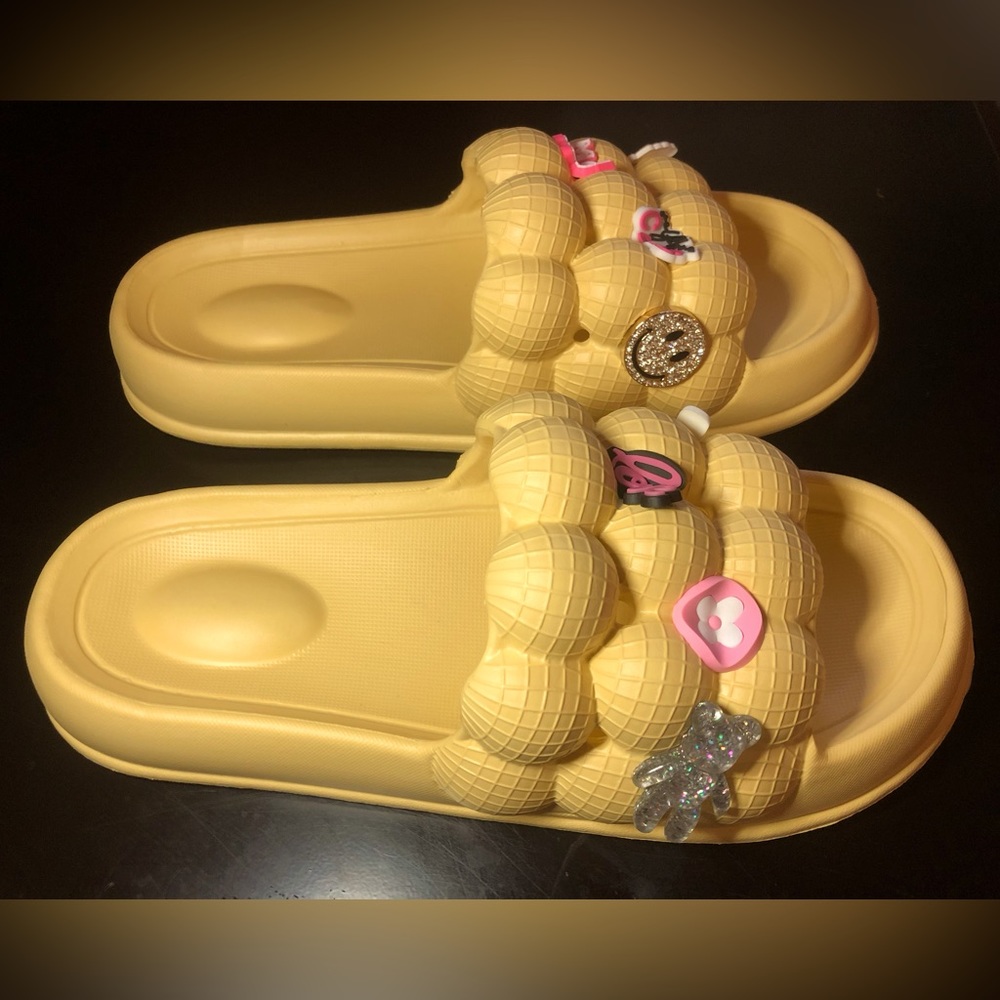 Yellow Bubble slides with or without charms.